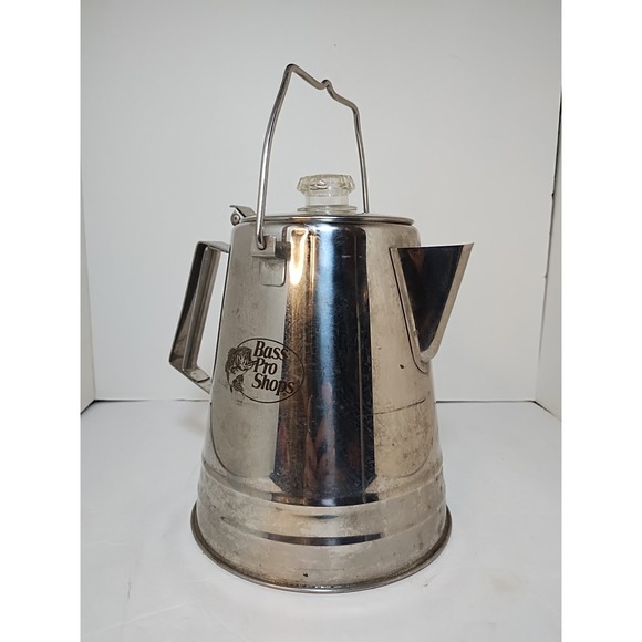Bass Pro Shops 14-Cup Stainless Steel Campfire Coffee Percolator - Picture 1 of 7